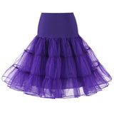 Women Underskirt Petticoat Vintage Rockabilly Tulle Skirt Black Puffy Elastic High Waist Pleated Swing Skirt