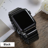 Ceramic Strap for Apple Watch Band Luxury Stainless Steel Buckle Bracelet