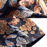 Vintage Floral Print Pencil Women Korean Bodycon Black High Waist Ladies Half Length Skirt