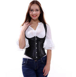 Women Gothic Sexy Satin Underbust Corset Bustiers Strap Top Cupless Waist Cincher Slimming Body Shaper Corsets Plus Size