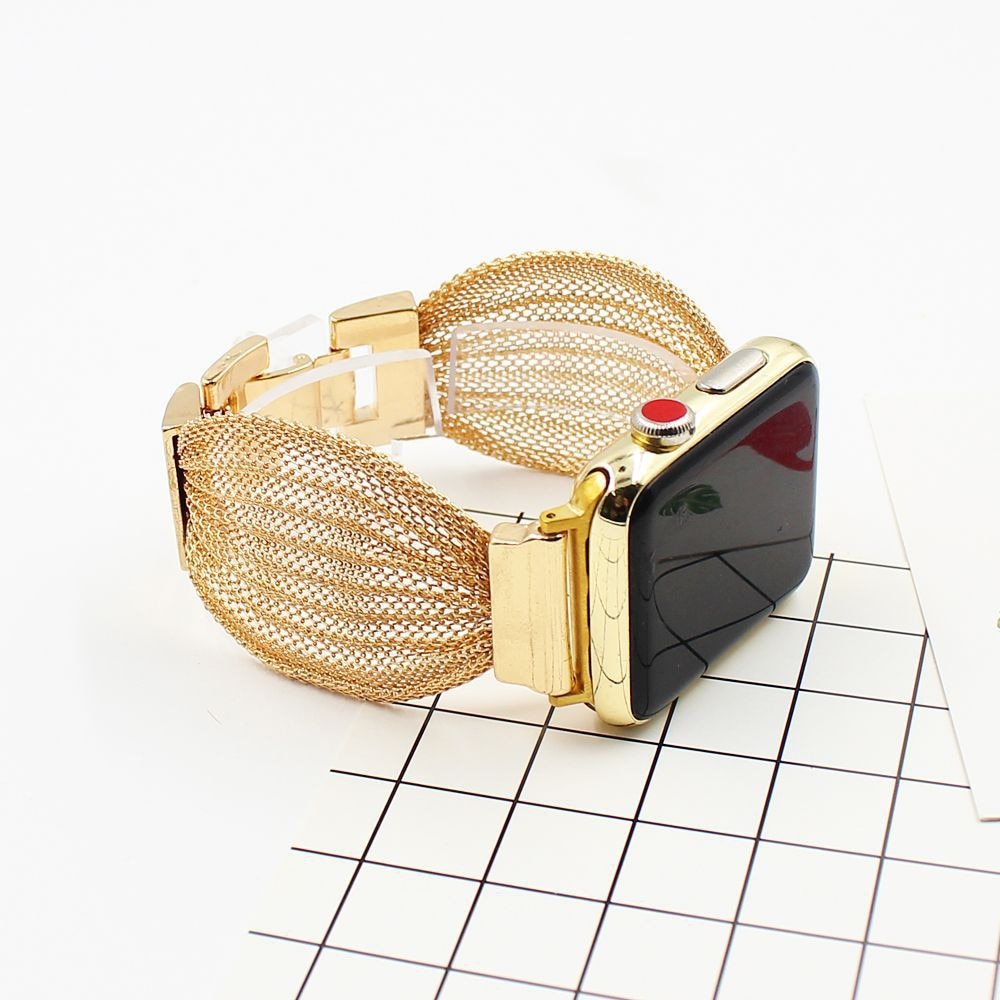 Metal Mesh Stainless Steel Strap for Apple Watch 40mm 44mm 41mm 45mm Women bracelet Watch Band for iwatch series 7 6 SE 5 4 3 2