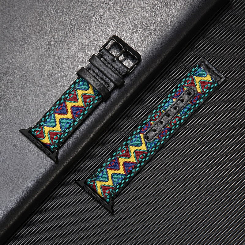 New Leather Strap for Apple Watch 5 4 band 42mm 38mm 40mm 44m Nylon Strap for iWatch Series 1 2 3 4 5 Bands Sport loop 44mm 42mm