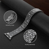 Luxury Diamond Strap for Apple Watch Band 6 44mm 40mm 38mm 42mm Stainless steel Bracelet for iWatch series SE 6 5 4 3 Wristbands