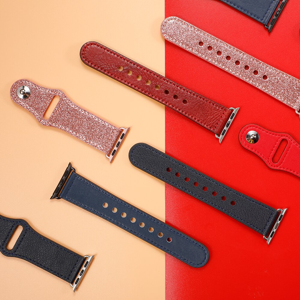 Leather Strap Pulseira Apple Watch Band Correa Bracelet Watchband