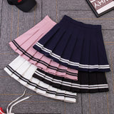 Women's High Waist Sexy Mini Pleated Skirts Dance Gothic School Student Sweet Girl Summer Pink Blue Short Vintage Plaid Skater