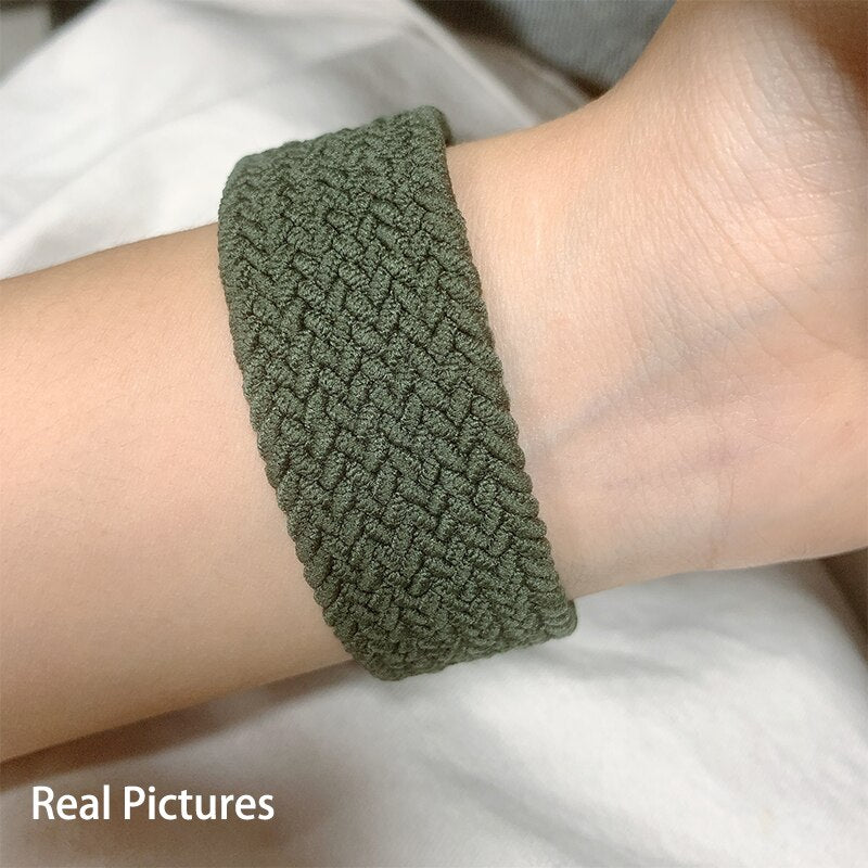 Nylon Braided Solo Loop Elastic Strap for Apple Watch Series 6 Se Band for IWatch Serie 6 5 4 3 Bands Belt Bracelet 40mm 44mm