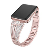 women diamond strap for apple watch series 5 4 3 2 band for iWatch 38mm 42mm 40mm 44mm stainless stee strap link bracelet
