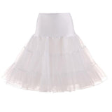 Women Underskirt Petticoat Vintage Rockabilly Tulle Skirt Black Puffy Elastic High Waist Pleated Swing Skirt