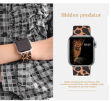 Braided Nylon Loop Elastic Buckle for Apple Watch Band 44mm40mm SE 65 Leopard Bracelet Strap on Smart iWatch Series 38mm42mm 432