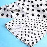 Vintage Black White Stretch Pencil Women Office Lady Formal Polka Dot Midi Skirts Elegant Package Hip Skirts