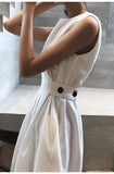 Summer Women Solid White Black Elegant Casual Party Dress