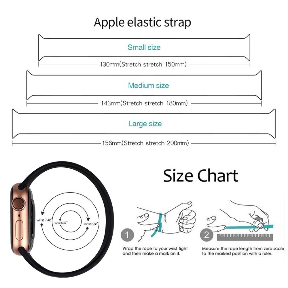 Elastic loop watchband for Apple Watch band 6 SE 5 4 40mm 44mm Solo Silicone bracelet for iWatch bands series 3 38mm 42mm Strap