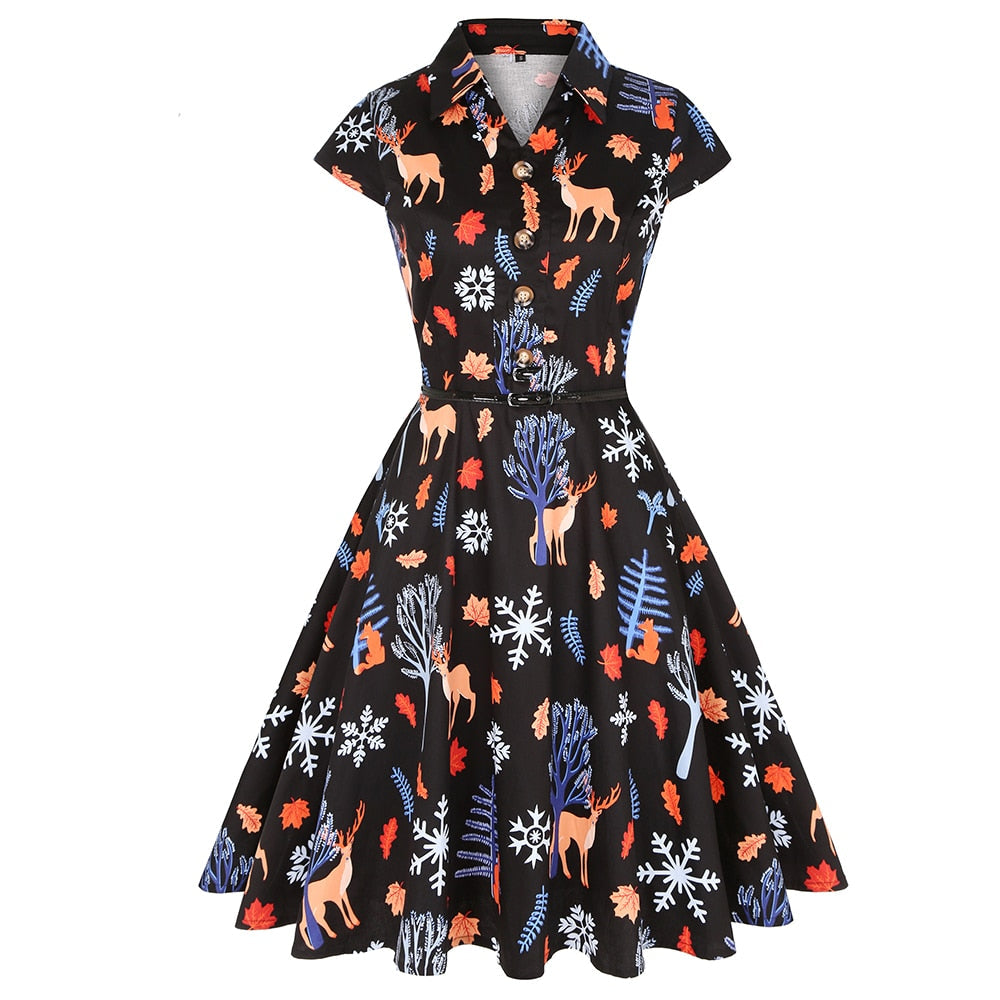 Christmas Women Vintage Dress Black Holiday Summer Dresses Plus Size P jetechband Christmas Women Vintage Dress Black Holiday Summer Dresses Plus Size P jetechband
