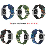 Camouflage Silicone Strap for Apple watch Band 38/42mm Sport Belt Wristband Bracelet for iWatch Band series 6 5 4 3 SE 40mm 44mm