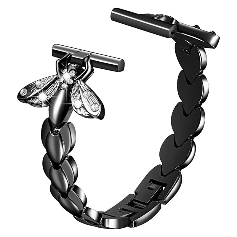 Women Jewelry Metal Strap for Apple Watch Band 6 44mm 40mm 38mm 42mm Bee Diamond Belt for iWatch Bands Serie SE 6 5 4 3 Bracelet