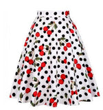 Casual High Waist Cotton Daily Skirt For Summer Slim A-line Women Knee-length Office Big Swing Rockabilly Party 50s Skirts