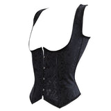 Women Gothic Sexy Jacquard Underbust Corset Vest Slimming Waist Training Brocade Straps Corsets Bustiers Top Plus Size S-6XL