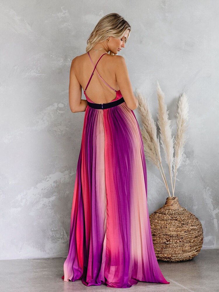 Deep V Neck Party Dress Sexy Backless Beach Dress Sleeveless Mesh Net