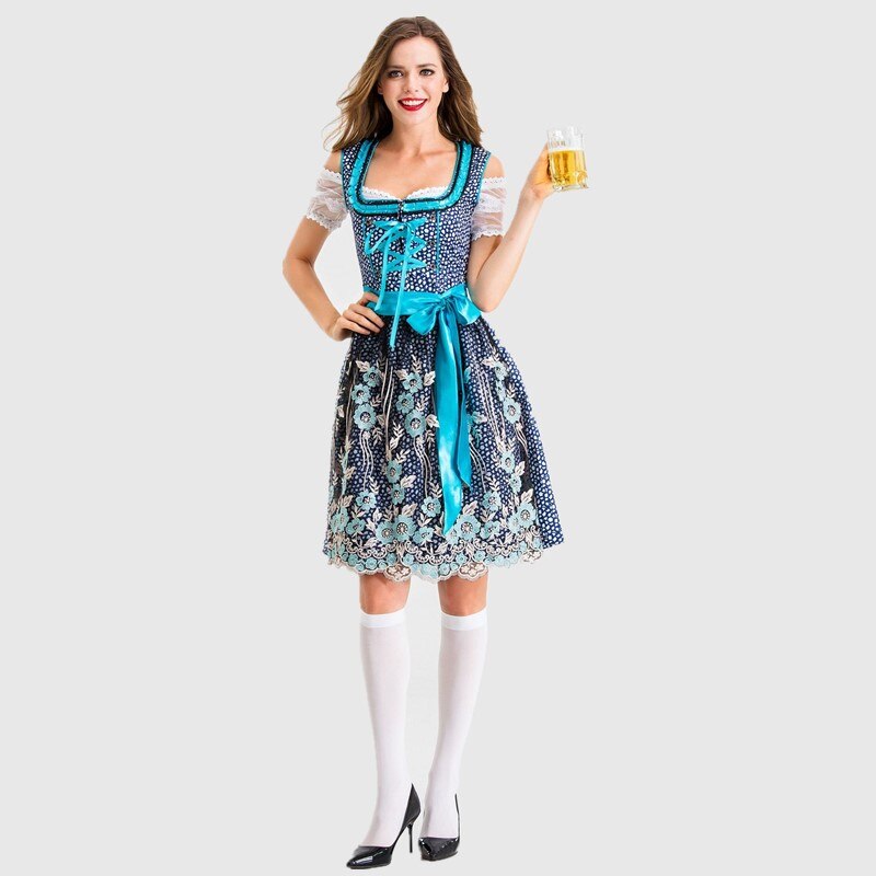 Women Germany Oktoberfest Holiday Party Dress Beer Girl Uniform Bavarian Dirndl Wench Sexy Maid Costumes