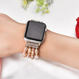 Bracelet Beadeds for Apple Watch Band 44mm 40mm 42mm 38mm Girl Cute Handmade Fashion Elastic Pearl Strap IWatch Series 5 4 3 2 1