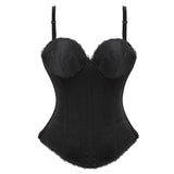 Sexy Straps Halter Overbust Corset Lingerie Top Wedding Black/White Cotton with Cup Body shaper Hot Corset Bustier Underwear