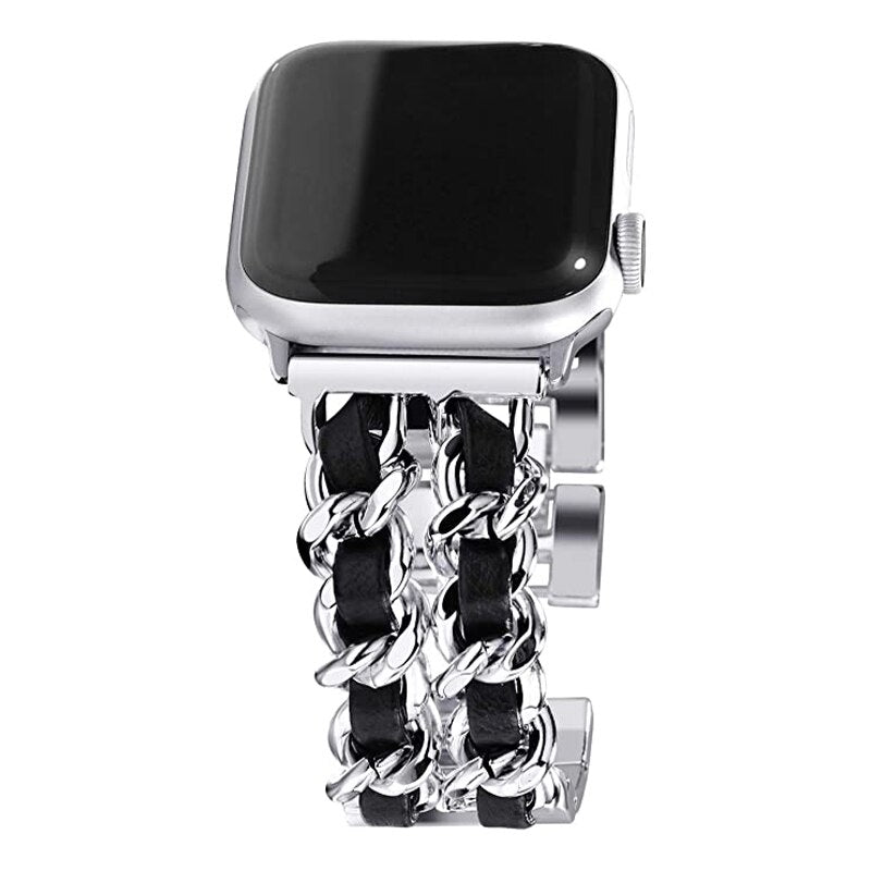 Breathable Chain Strap for Apple Watch Band 6 44/40mm 38/42mm Women Jewelry Metal Belt for iWatch Band Serie SE 6 5 4 3 Bracelet