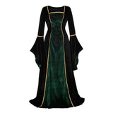 Women Renaissance Irish Deluxe Velvet Dress Victorian Medieval Long Dress Retro Fancy Gown Halloween Cosplay Costume Plus Size