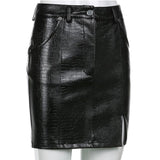 Ins Goth High Waist Punk style E-girl Faux Leather Pencil Skirt Black Skorts Cute Streetwear Y2K Short Bottoms