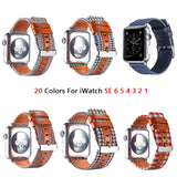 Fabric stitching Leather Bracelet For Apple Watch Band 6 SE 5 4 40/44mm Belt Strap For iWatch Bands Series 6 3 38/42mm Watchband