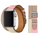 Single tour for Apple watch band 44mm 40mm 45mm 41mm 42mm 38mm 44 45 mm Genuine Leather bracelet iWatch serie 3 4 5 se 6 7 strap