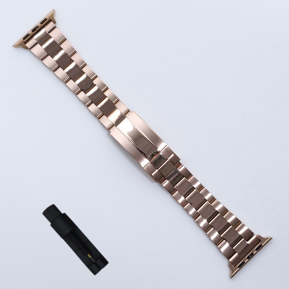 Business Stainless Steel Strap for Apple Watch Band 7 6 41mm 45mm 44mm 40mm iWatch Series 7 Bands SE 3 Metal Bracelet Wristband