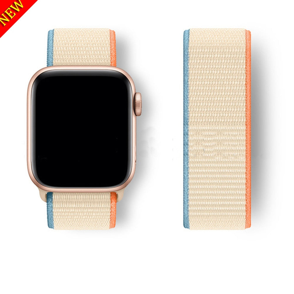 Nylon Loop Strap For Apple Watch 6/SE/5/4 42MM 44MM Band Replacement Wristband For iwatch 3/2/1 38MM 40MM Bracelet Accessories