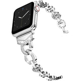 Women Jewelry Stainless Steel Strap for Apple Watch Band 44/40mm 38/42mm Diamond Belt for iWatch Bands Serie SE 6 5 4 3 Bracelet