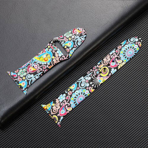 Silicone Strap For Apple Watch Band Correa Pattern Sport Bracelet