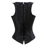 Women Gothic Sexy Jacquard Underbust Corset Vest Slimming Waist Training Brocade Straps Corsets Bustiers Top Plus Size S-6XL