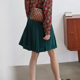 Women High Waist Mini Skirts Summer Preppy Style Solid Color Ladies Elegant A-line Pleated Skirt