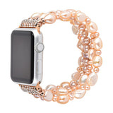 Real Pearl Bracelet for Apple Watch Band 42mm 44mm 38mm 40mm Stretch Irregular Beads Strap for Women iWatch Series SE & 6 5 4 3