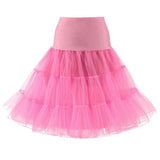 Women Underskirt Petticoat Vintage Rockabilly Tulle Skirt Black Puffy Elastic High Waist Pleated Swing Skirt