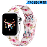 Double Side Printed Silicone Strap for Apple Watch Band 40mm 44mm 38mm 42mm Sport Wrist Bracelet for iwatch series 6 SE 5 4 3 2