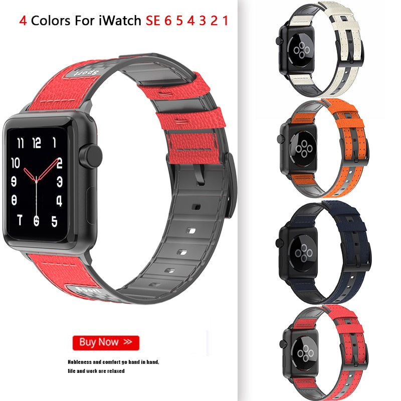 Fiber Leather Bracelet For Apple Watch Band 6 SE 5 4 40/44mm Belt Wristband Strap For iWatch Bands Series 6 3 38/42mm Watchband