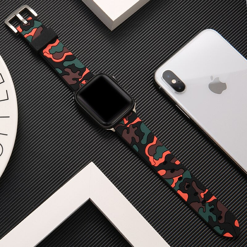 Colorful Soft Silicone Sport Band For Apple Watch 5 4 band 44mm 40mm Wrist Bracelet Strap For Apple Watch Series 3 2 1 38mm 42mm