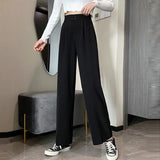 Women High Waist Casual Pencil Pants Korean Style Streetwear Solid Color Ladies Elegant Trousers