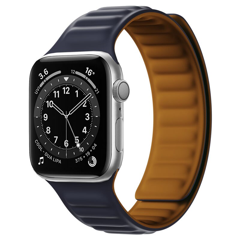 Link strap for Apple watch band 44mm 40mm 45mm 41mm 38mm 42mm 44 45 mm Silicone Magnetic Loop bracelet iWatch serie 6 5 4 3 SE 7