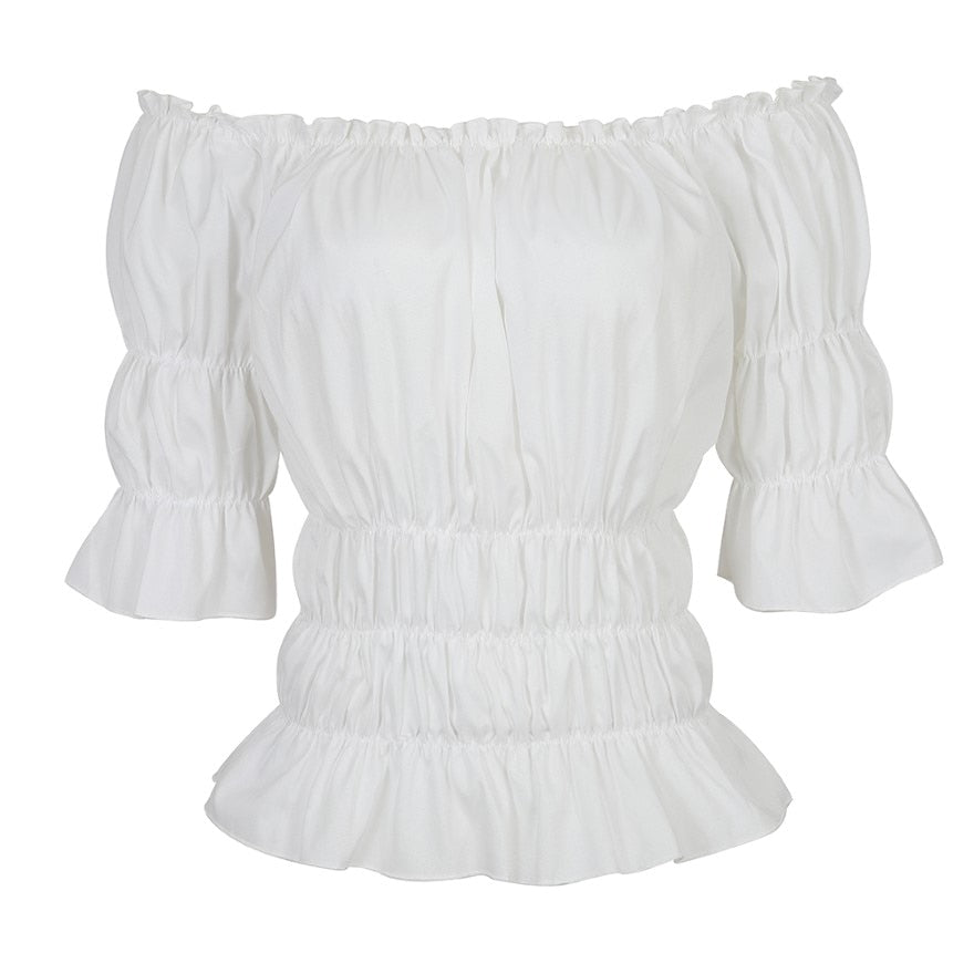 Steampunk Corset Striped Long Straps Bustier Vest Top with White Gothic Blouse Plus Size Burlesque Costume Korsett