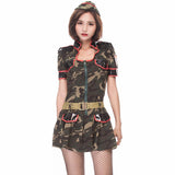 Army Officer Camouflage Uniform Costumes Sexy Women Military Officer Costume Halloween Cosplay Fancy Dress