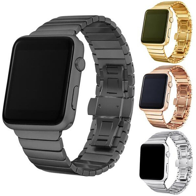 Luxury Stainless Steel link bracelet band for apple watch Series 1 2 band iwatch stainless steel strap 42mm with adapters