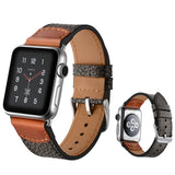 Genuine Leather strap for Apple watch band 44mm 40mm iwatch band 42mm 38mm Stone pattern bracelet apple watch series 3 4 5 se 6