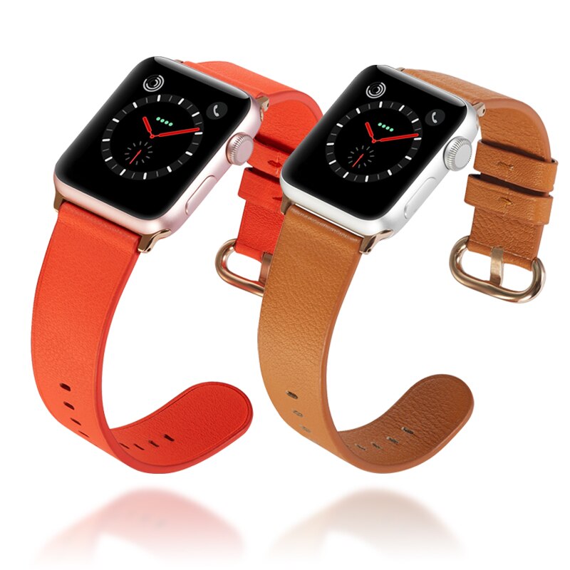 Leather Watch bands For apple watch band 42mm&amp;for apple watch 44mm band Bracelet strap for iwatch series 5 4 3 2 1 38mm 40mm
