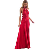 Multiway Wrap Convertible Boho Maxi Club Red Dress