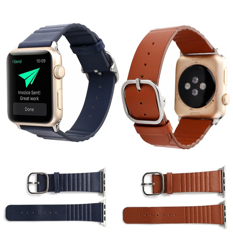 Leather watch strap For apple watch band 40mm&amp;bracelet for apple watch 44mm sports band for iwatch bands 42mm Series 3 2 1 38mm